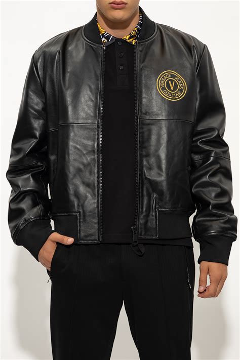 versace jeans couture leather jacket|Versace Jeans Couture jacket men's.